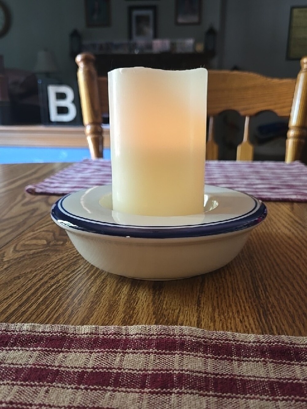 "Vintage Gailstyn-Sutton / Towle blue striped ceramic candle holder replacement.